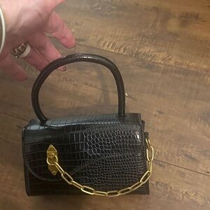 Elegant Black Vegan Leather mini bag